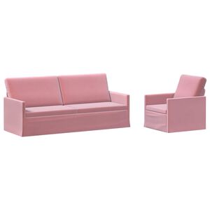 vidaXL Sofa-Set 2 pcs Rosa Samt (V)