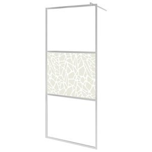 vidaXL Duschwand f&uuml;r Begehbare Dusche ESG-Glas Steindesign 100x195 cm