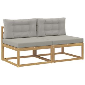 vidaXL 2 St&uuml;ck Outdoor Mittelsofa Polyester Wei&szlig;