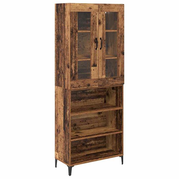 vidaXL Highboard Wandmontiert Altholz 69,5 x 34 x 180 cm Holzwerkstoff