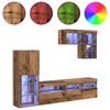 vidaXL TV-Wandger&auml;te mit LED-Lichtleisten 6 pcs Altholz Holzwerkstoff