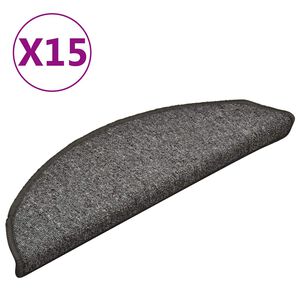 vidaXL Stufenmatten 15 Stk. 56x17x3 cm Grau und Schwarz Halbrund