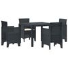 vidaXL Garten Essgruppe 5 pcs Anthrazit Polypropylen