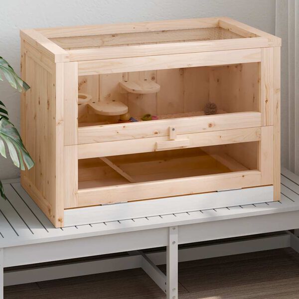 vidaXL Hamsterk&auml;fig 60x35,5x42 cm Massivholz Tanne