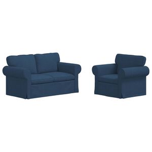 vidaXL Sofa 2 pcs Blau Gesamtabmessungen: 155 x 82 x 80 cm (B x T x H)