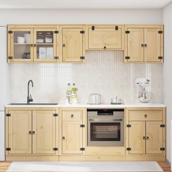 vidaXL Schrank mit Regal SKI 8 pcs Honigbraun Massives Kiefernholz