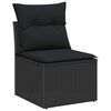 vidaXL Garten-Sofa-Set mit Kissen 8 pcs Schwarz Poly Rattan