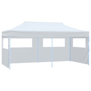 vidaXL Pop-Up Partyzelt mit Seitenw&auml;nden Faltbar 3x6 m Stahl Wei&szlig;