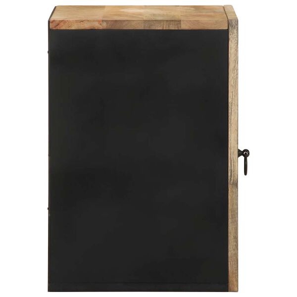 vidaXL Bad-Hängeschrank Schwarz 38x33,5x48 cm Massivholz Mango