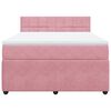 vidaXL Boxspringbett mit Matratze Rosa 140x190 cm Samt