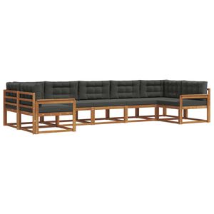vidaXL Outdoor-Sofagarnitur 7 stk. Natur und Anthrazit
