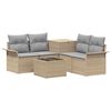 vidaXL Sofa Set 6 stk. 4-Sitzanzahl Beige und Hellgrau