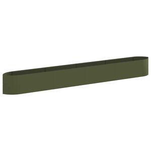 vidaXL Hochbeet im Garten Olive Gr&uuml;n 380 x 40 x 40 cm Stahl