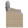 vidaXL Garten-Sofa mit Kissen 123 x 62 x 69 cm Poly-Rattan
