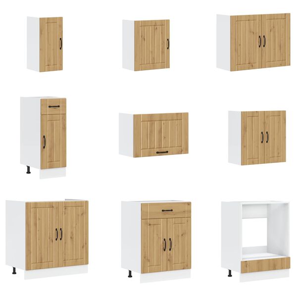 vidaXL K&uuml;chenschrank Lucca 2 pcs Wei&szlig; 80 x 46 x 81.5 cm Holzwerkstoff