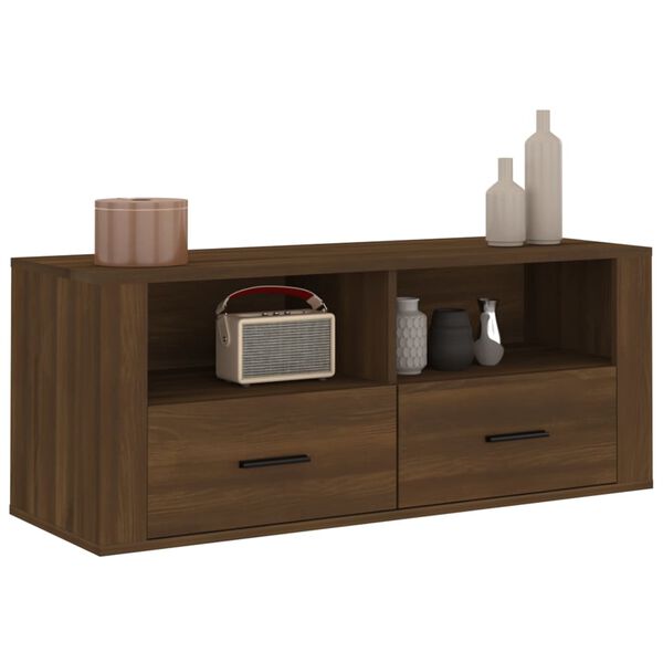 vidaXL TV-Schrank Braun Eichen-Optik 100x35x40 cm Holzwerkstoff