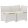 vidaXL 2-Sitzer Garten-Sofa mit Kissen Rattan-Look PP Wei&szlig;