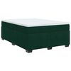 vidaXL Boxspringbett mit Matratze Dunkelgrün 140x200 cm Samt