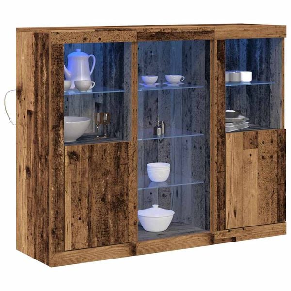 vidaXL LED-Sideboard Altholz 123 x 37 x 100 cm Holzwerkstoff