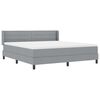 vidaXL Boxspringbett mit Matratze Hellgrau 200 x 180 cm Polyester