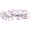 vidaXL Outdoor-Sofagarnitur 10 pcs Natur und Creme Massivholz Akazie