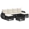 vidaXL Gartensofa-set 7 pcs Schwarz und Cremewei&szlig; Poly-Rattan