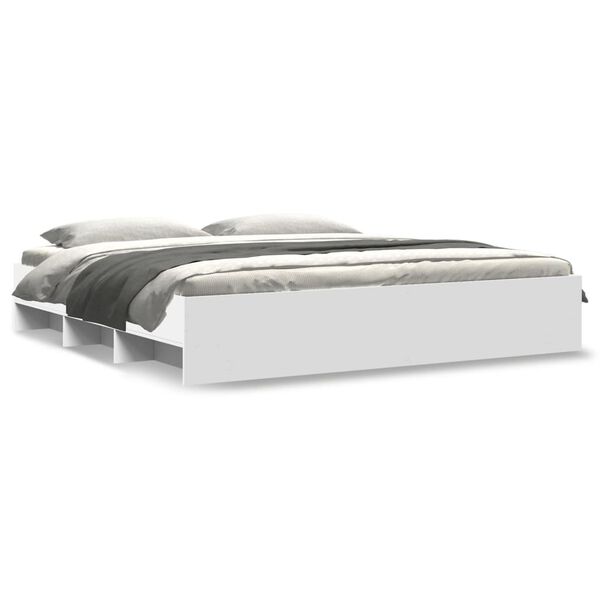 vidaXL Bettgestell Wei&szlig; 200x200 cm Holzwerkstoff