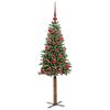 vidaXL Schlanker Weihnachtsbaum mit 150 LEDs mit Ständer Grün 150 cm
