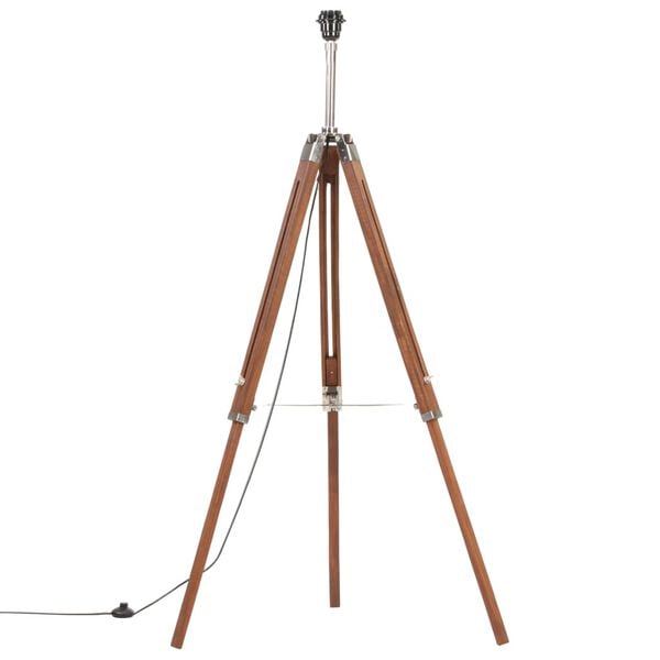 vidaXL Stativlampe Honigbraun und Weiß Teak Massivholz 141 cm