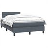 vidaXL Boxspringbett mit Matratze Dunkelgrau 120x210 cm Samt