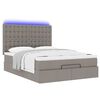 vidaXL Ottoman-Bett mit Matratze & LEDs Taupe 140x200 cm Stoff