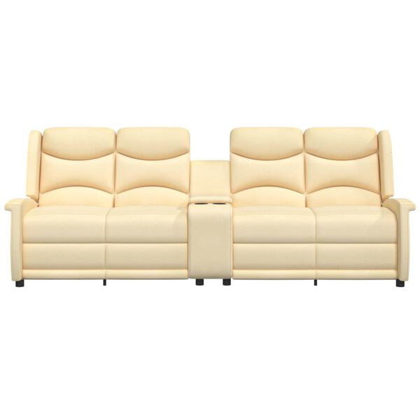 vidaXL Relaxsofa 4-Sitzer mit Getr&auml;nkehalter Creme