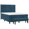 vidaXL Boxspringbett mit Matratze Dunkelblau 140x190 cm Samt