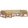 vidaXL Outdoor-Sofagarnitur mit Kissen 6 pcs Natur und Beige