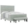 vidaXL Boxspringbett mit Kopfteil Hellgrau 200 x 160 cm Samt
