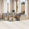 vidaXL Gartensofa-set mit Kissen 17 pcs Beige und Hellgrau Poly-Rattan