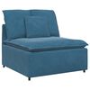 vidaXL Modulares Sofa mit Fu&szlig;hocker und Kissen Blau