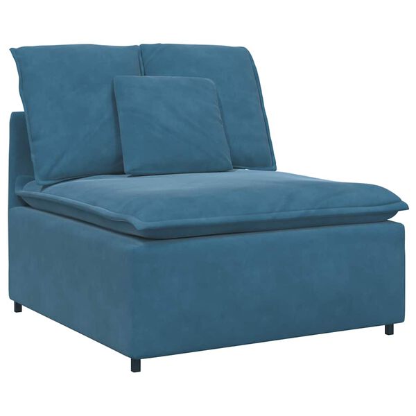 vidaXL Modulares Sofa mit Fu&szlig;hocker und Kissen Blau