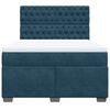vidaXL Boxspringbett mit Matratze Blau 160x200 cm Samt
