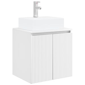 vidaXL Wandmontierte Waschtisch Wei&szlig; 49,5 x 41 x 62,5 cm Holzwerkstoff