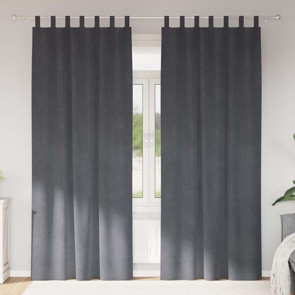 vidaXL Verdunkelungsvorh&auml;nge 2 pcs Hellgrau 140 x 225 cm Samt