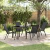 vidaXL Garten Essgruppe 5 pcs Schwarz Pulverbeschichteter Stahl