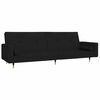 vidaXL Schlafsofa 2-Sitzer mit 2 Kissen Schwarz Samt