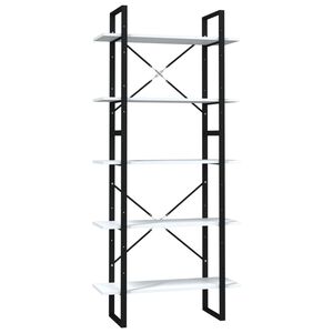 vidaXL B&uuml;cherregal 5 F&auml;cher Wei&szlig; 80x30x175 cm Holzwerkstoff