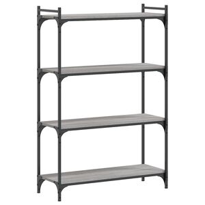 vidaXL B&uuml;cherregal 4 B&ouml;den Grau Sonoma 80x30x120 cm Holzwerkstoff