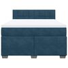 vidaXL Boxspringbett mit Matratze Blau 140x200 cm Samt