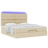 vidaXL Ottoman-Bett mit Matratze & LEDs Creme 180x200 cm Stoff
