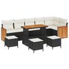 vidaXL Garten-Sofa-Set 10 pcs Schwarz und Creme Poly-Rattan