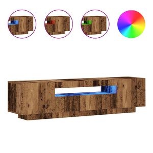 vidaXL TV-Schrank mit LED-Leuchten Altholz-Optik 160x35x40 cm