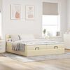 vidaXL Ottoman-Bett mit Matratzen & LEDs Creme 160x200 cm Stoff